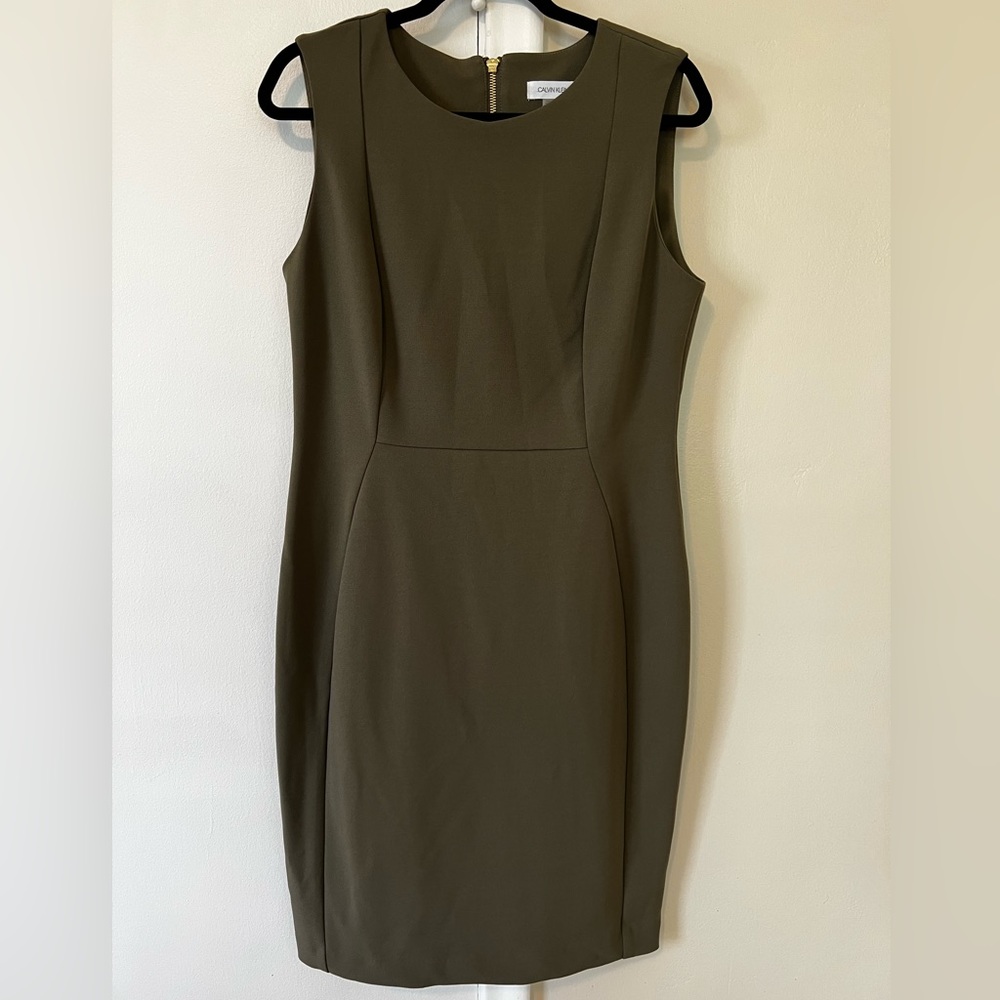 Army Green Calvin Klein Dress